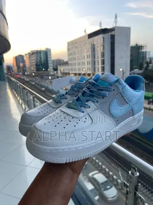 Nike Air Force Black Black White for Man's