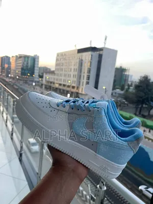 Nike Air Force Black Black White for Man's