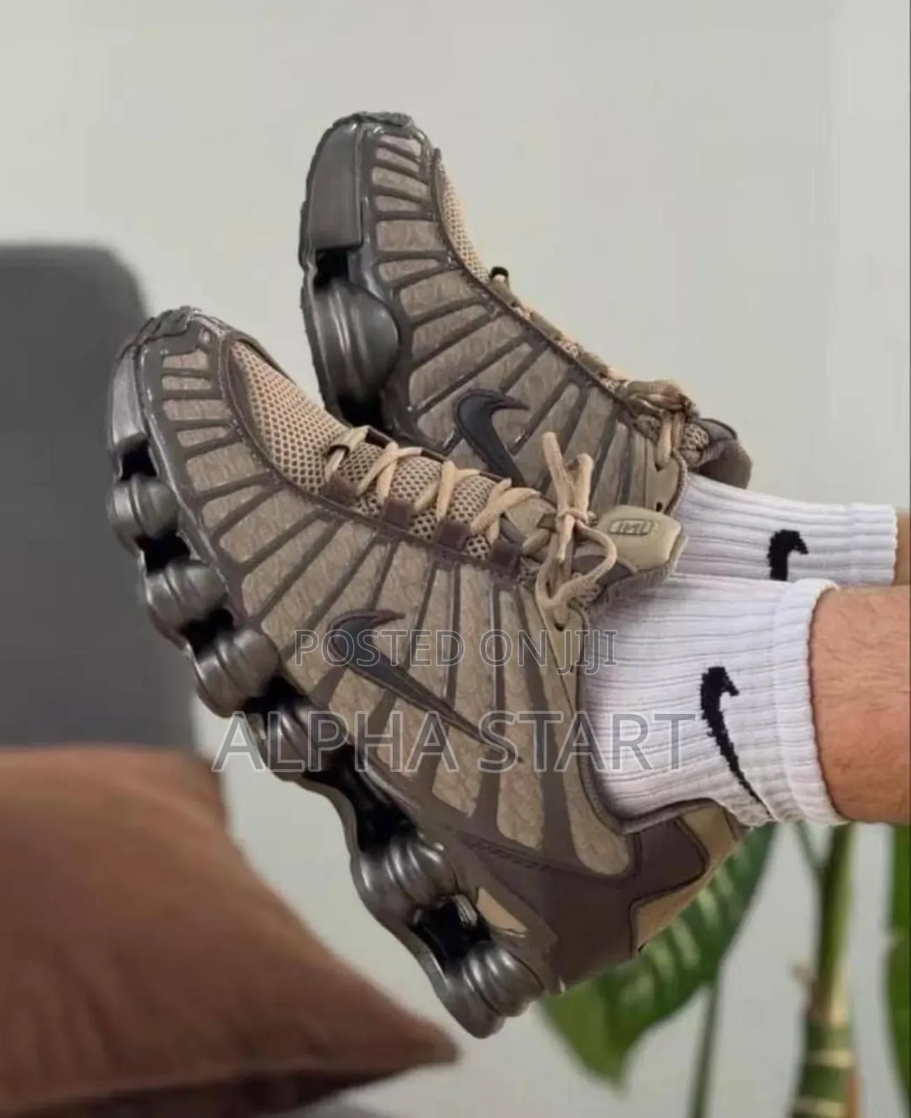 Nike Shox Brown Color High Master Quality Smooth Sneakers