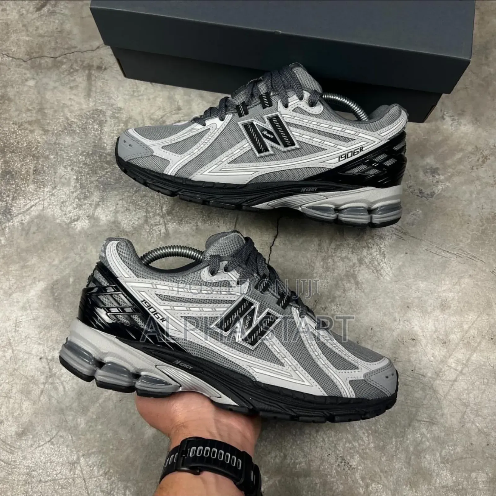 New Balance 1906r Sneaker in the Castlerock With Rain Cloud and Black