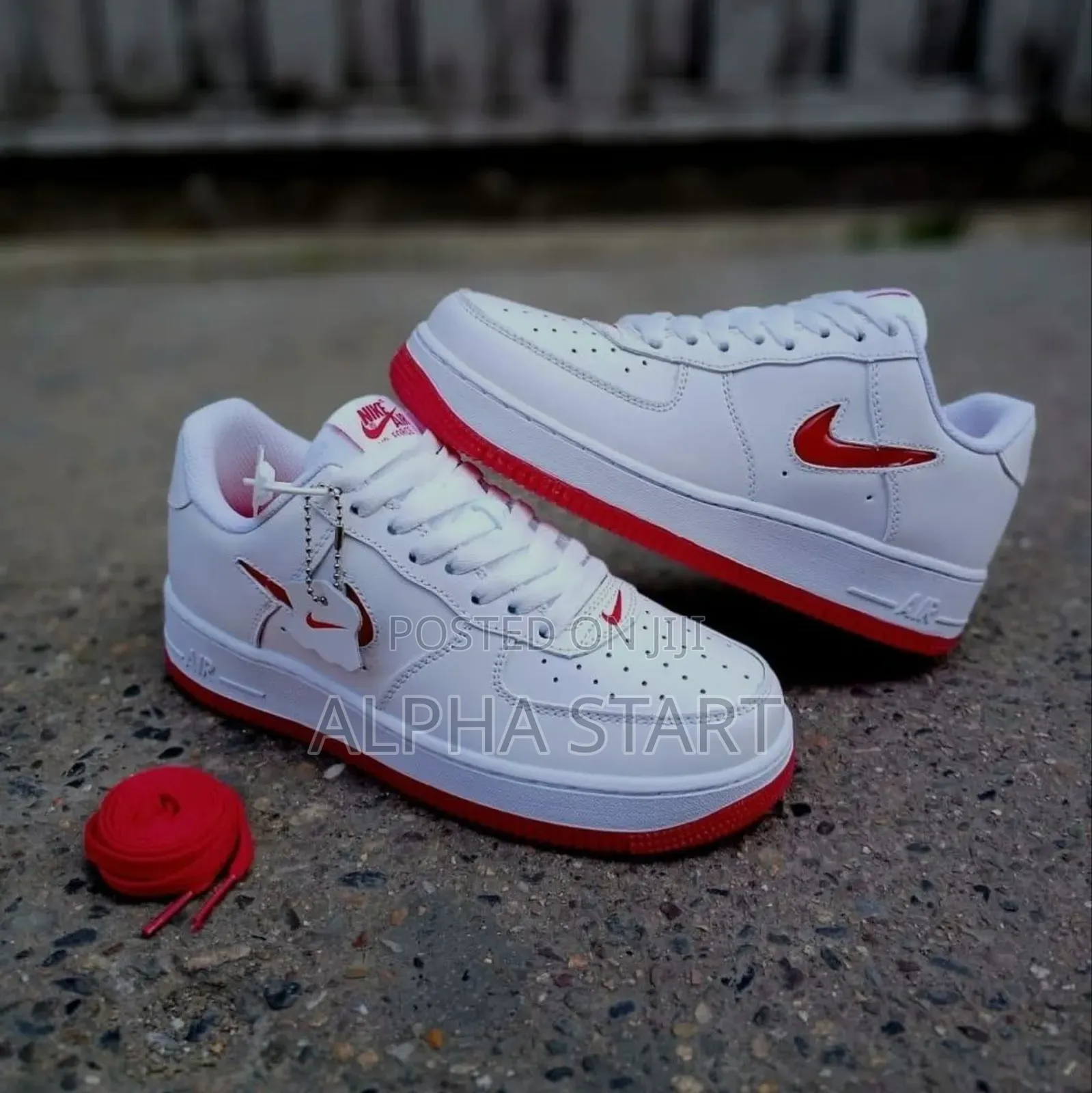 Nike Air Force White Red Master Quality Smooth Sneakers for Man's