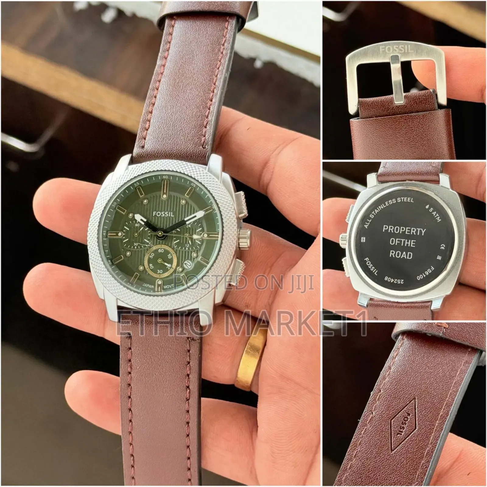 Fossil Chronograph Leather Belt Men's Watches